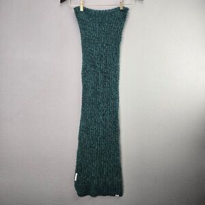 Vans Scarf Knit Chunky Ribbed OS Teal Black Marled Winter Skate Warm Cozy Y2K